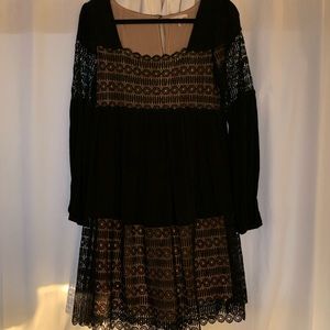 Black Long sleeve MIDI Anthro dress